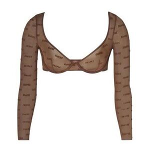 SKIMS brown after hours mesh bralette top
